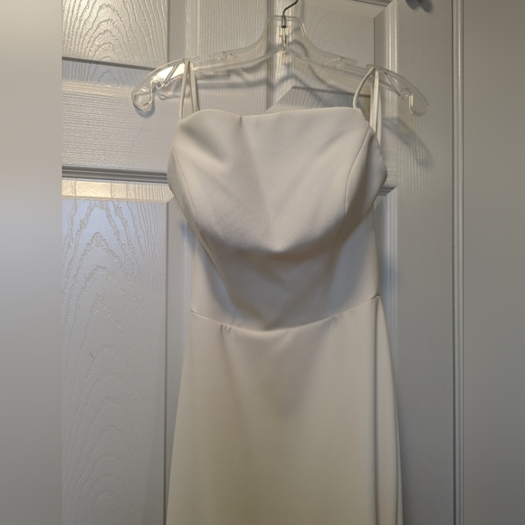 Justin Alexander Declan Square Neckline Stretch Crepe Gown with Low Back, NEW - Picture 9 of 11